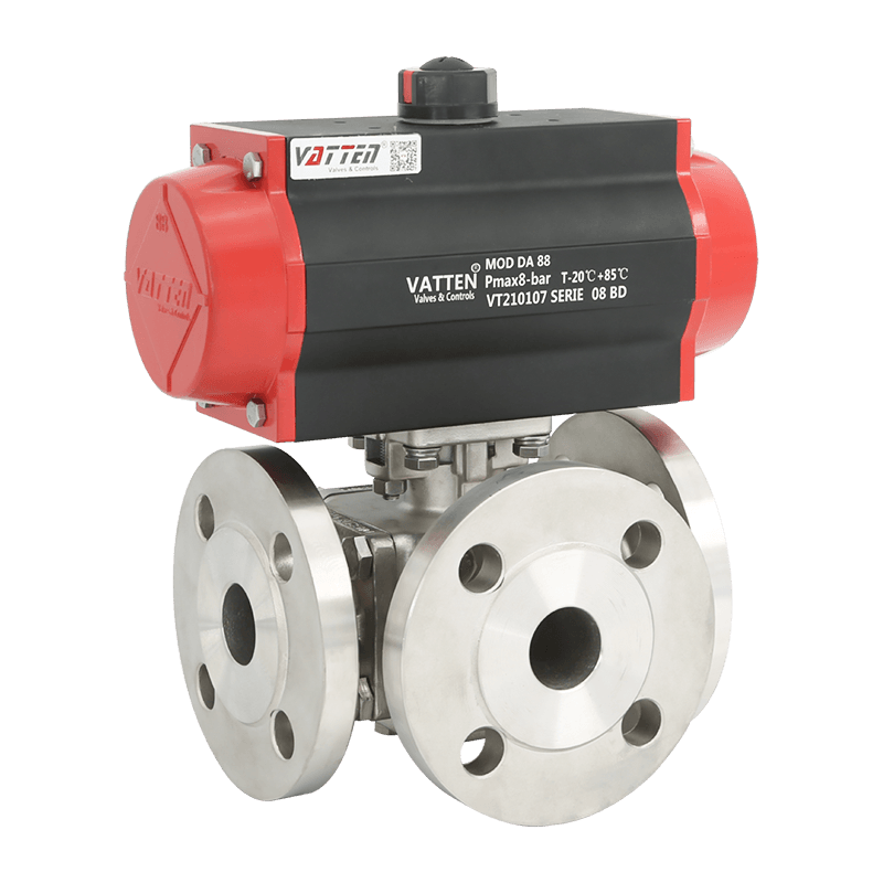 Pnömatik Üç Yollu Küresel Vana